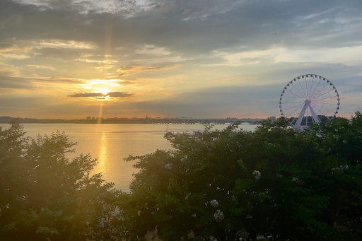 A scenic view of the National Harbor in Washington, DC.