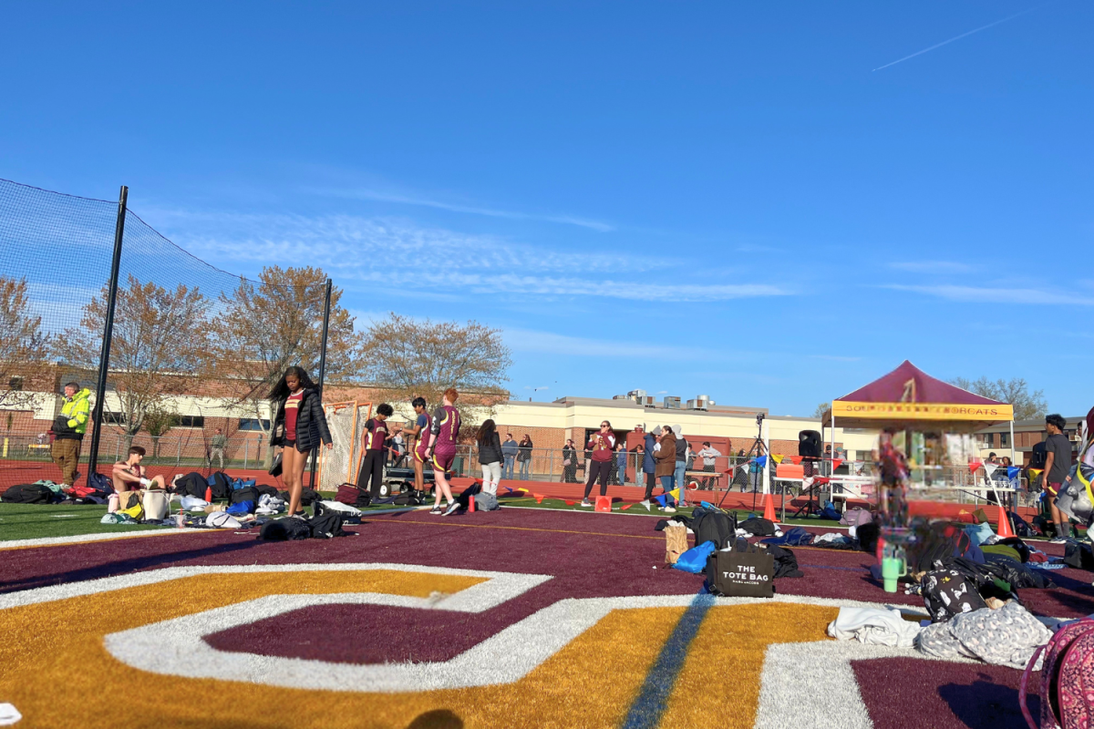 The Bobcats preparing for their next meet against East Catholic.