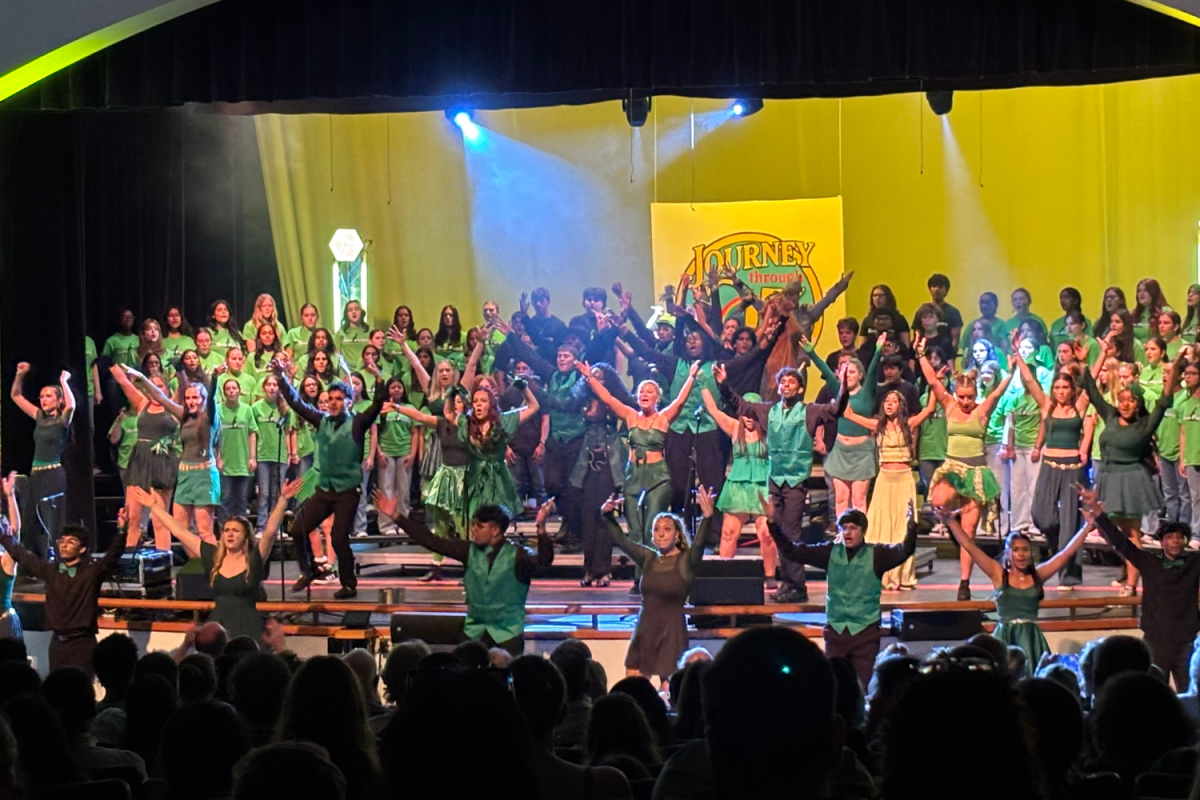 SWHS Choral Department performers sing the final note of their 2026 POPS performance.