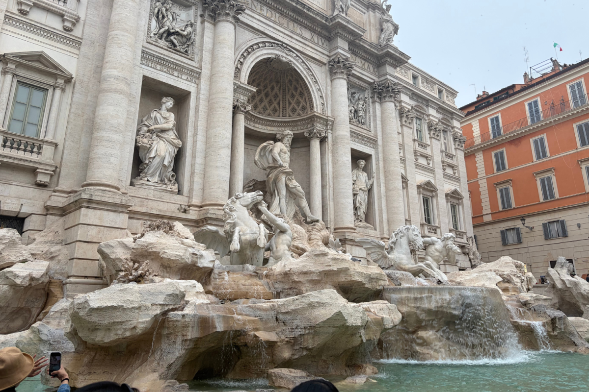 The iconic Trevi Fountain located in the heart of Rome, Italy.