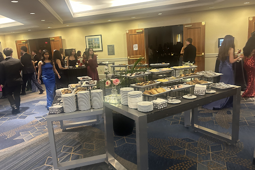 Complimentary dessert table accessible to attendees of the junior prom.