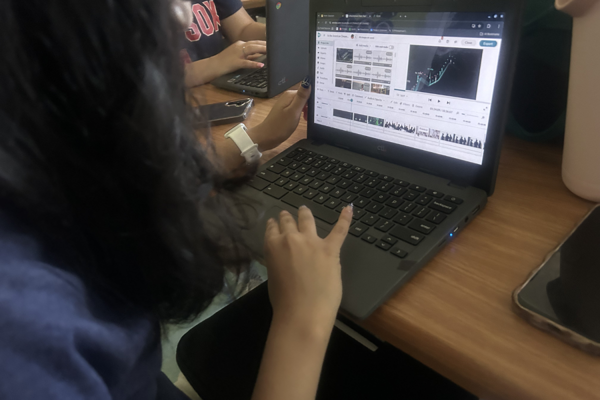 Student working on their English Documentary using the WeVideo platform.